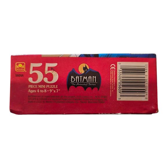 Vintage Batman Robin Animated Series 55 Piece Mini Puzzle by Golden 1993 - Picture 2 of 3